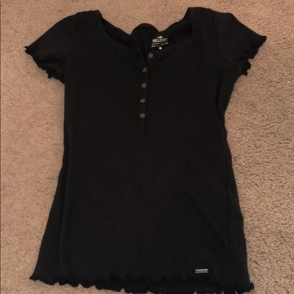 Black button up t shirt